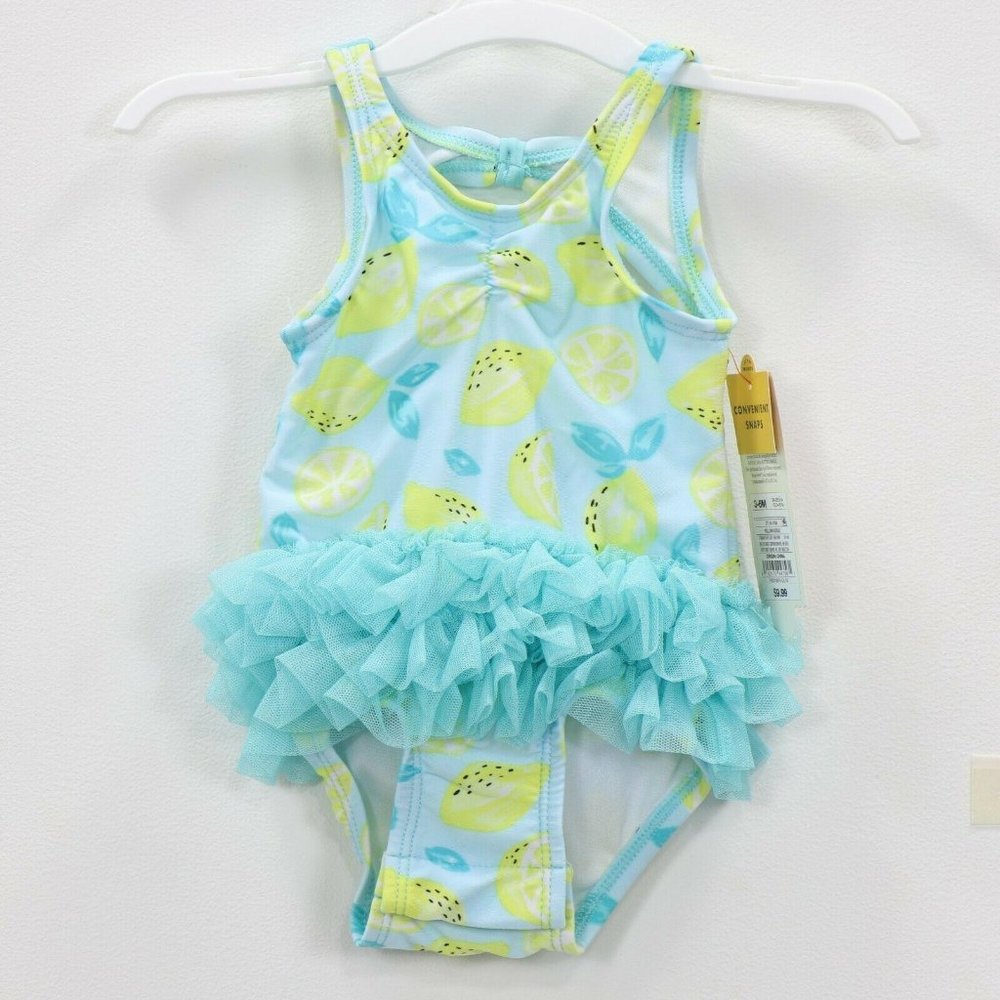 Baby Girls Lemon Tutu Snap One Piece Swimsuit